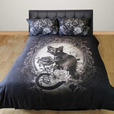The Range Alchemy Paracelsus Duvet Cover Set Gothic Rose Cat - Black / Superking