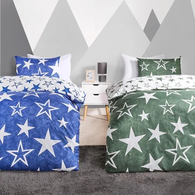 The Range Twin Pack Of Star Duvet Cover Set - Green / Double
