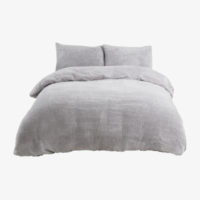 The Range Sleepdown Teddy Fleece Duvet Cover Set - Grey