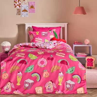 The Range OHS Sweetie Pies Print Duvet Cover Set - Magenta / 0.8kg