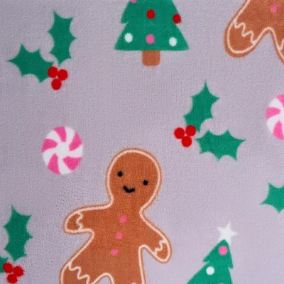 The Range OHS Christmas Gingerbread Fleece Duvet Cover Set - Grey