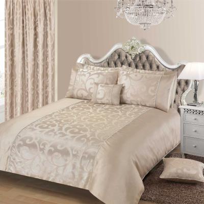 The Range Luxury Renoir Jacquard Scroll Natural Duvet Cover and Pillowcase Set - Natural / Double