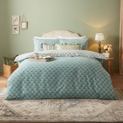 The Range Krissa Block Printed Duvet Cover Set - Blue / Single