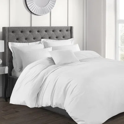 The Range Luxury T200 100 percent Cotton Duvet Cover - WHITE / King
