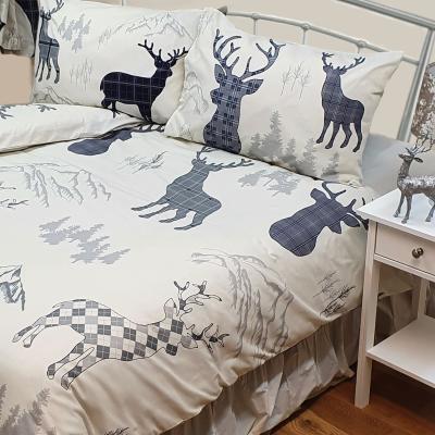 The Range Highland Stag Grey Blue Duvet Cover Set - Grey / Junior / 1kg