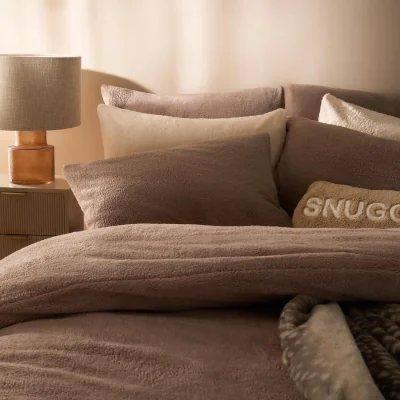 The Range OHS Teddy Fleece Duvet Cover Set - Natural / 31cm / 1.96kg