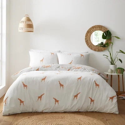 The Range Giraffe Duvet Cover and Pillowcase Set - Natural / Single