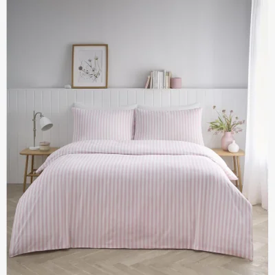 The Range Pencil Stripe Duvet Cover Set - Pink / Superking