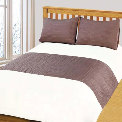 The Range Pleated Meriden Duvet Cover and Pillowcase Set - Cream / Microfibre Diamond