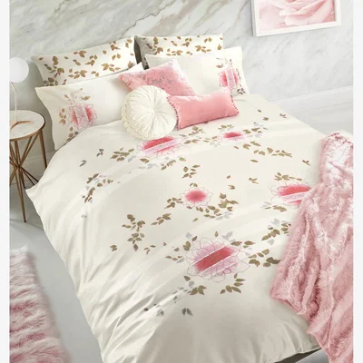 The Range Floral Embroidered Ombre Duvet Cover  Pillowcase Set - Pink