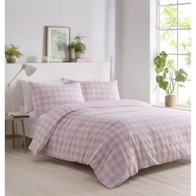 The Range Cottagecore Gingham Duvet Cover Set - Pink / Single