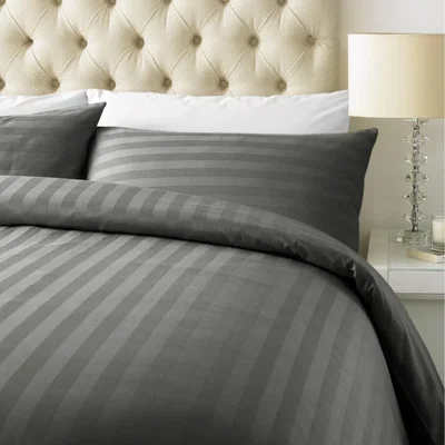 The Range Duvet Cover Sets Sateen Stripe - Steel Grey / Single