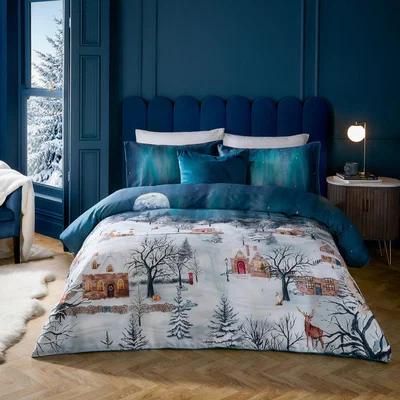 The Range Starlight Cotton Duvet Cover Set - Midnight Blue / Double