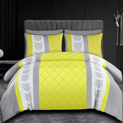 The Range Premium Duvet Cover Set with Zipper Closure and Corner Ties - Yellow