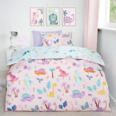 The Range Dino Duvet Cover Set - Pink / Junior