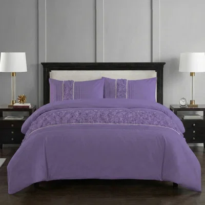 The Range Duvet Cover Set (Aurora) - Lilac / King