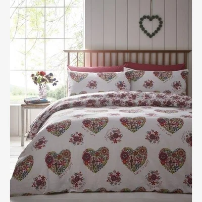 The Range Lovejoy Hearts Floral Duvet Cover Set - Pink
