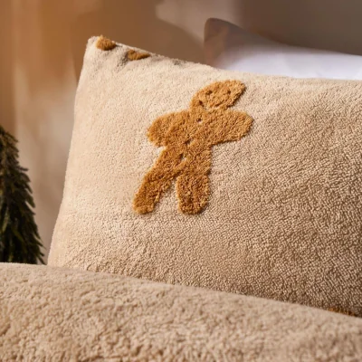 The Range OHS Tufted Gingerbread Man Teddy Duvet Cover Set - Natural / 1kg