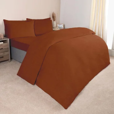 The Range OHS Teddy Fleece Duvet Cover Set - Rust / 2.22kg / 33cm