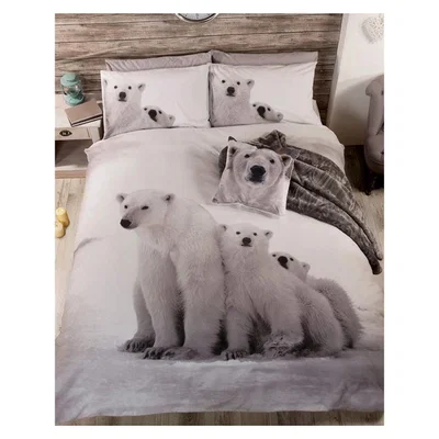 The Range Polar Bear Duvet Cover Set - AG1377 - White/Grey/Black