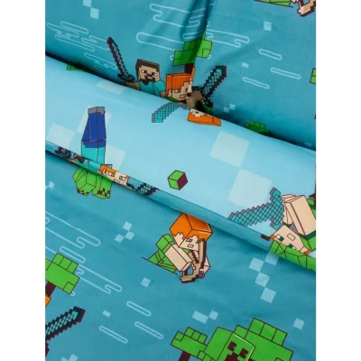 The Range Minecraft Level Up Duvet Cover Set - Teal/Green