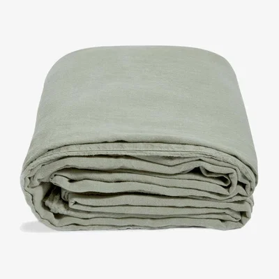 Soho Home Luna Linen Duvet Cover Sage, Emperor