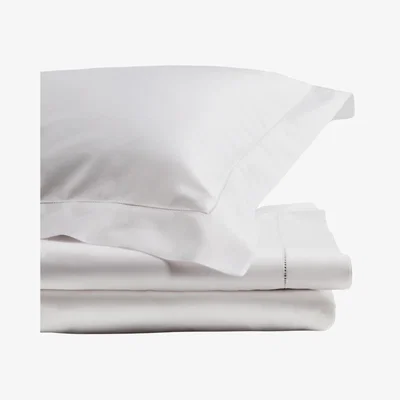 Wolf & Badger Hemstitch Single Duvet Cover - White Collection | Uk Single | London & Avalon