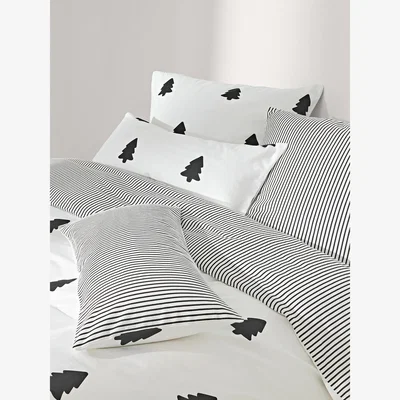 Westwing Reversible Flannel Duvet Cover Noan with Christmas Tree Motif