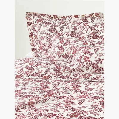 Westwing Leaf Print Duvet Cover Pola in Linen-Cotton Blend