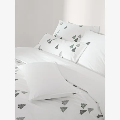 Westwing Embroidered Cotton Percale Christmas Duvet Cover Darina