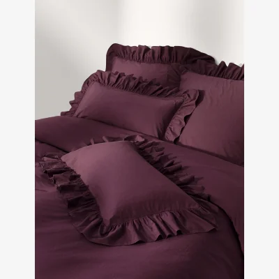 Westwing Washed Cotton Percale Duvet Cover Louane with Ruffles