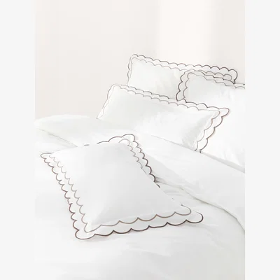 Westwing Cotton Percale Duvet Cover Atina with Wavy Hem