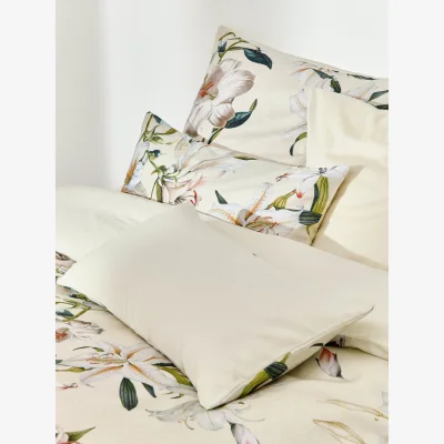 Westwing Cotton Sateen Duvet Cover Flori with Floral Print