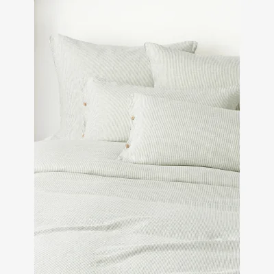 Westwing Washed Linen Duvet Cover Rinna with Fine Stripes
