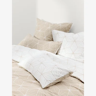 Westwing Reversible Cotton Duvet Cover Ilda, with Geometric Print