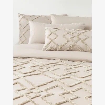 Westwing Cotton Percale Duvet Cover Faith with Tufted Design