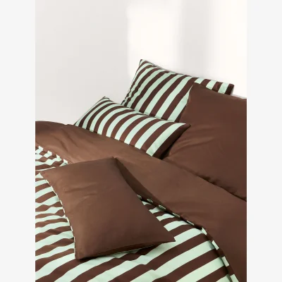 Westwing Striped Cotton Sateen Duvet Cover Zani