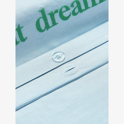Westwing Cotton Percale Duvet Cover Roya with Embroidered Lettering