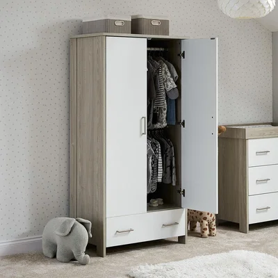 Cuckooland Obaby Nika Double Wardrobe - Whitewash