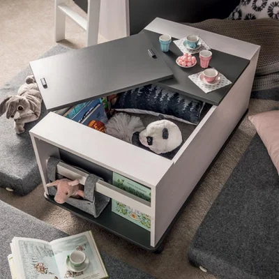 Cuckooland Vox Nest Cabin Bed Low Storage Unit in Larch Effect & Graphite