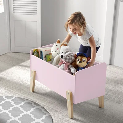 Cuckooland Kiddy Wooden Kids Toy Box in Old Pink