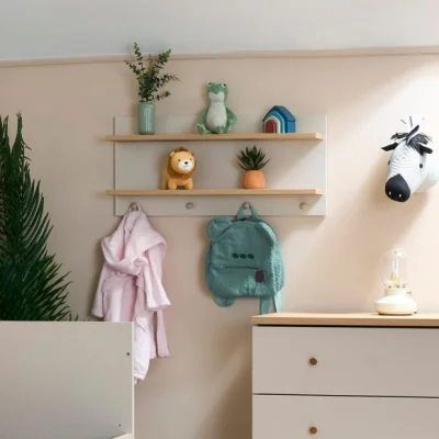 Dunelm Obaby Thea Double Wall Shelf with Hooks