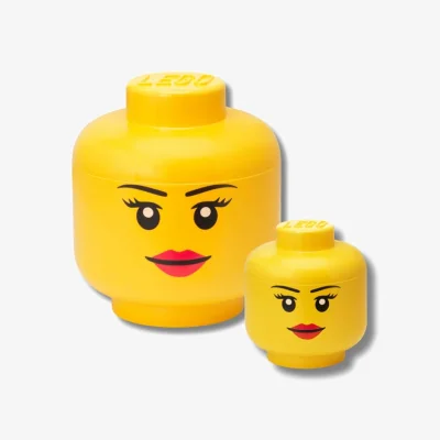 Dunelm LEGO Set of 2 Girl Head Storage Boxes