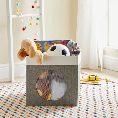 Dunelm Circle Mesh Foldable Box Grey