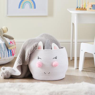 Dunelm Unicorn Rope Storage Basket White