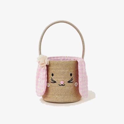 John Lewis Monsoon Kids' Bunny Basket Bag, Pink/Multi