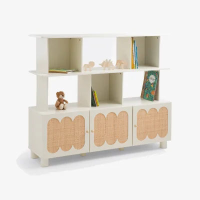La Redoute Ptilu Wood and Rattan Bookcase