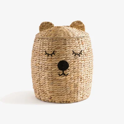 La Redoute Teddy Bear Children's Basket in Sea Hyacinth