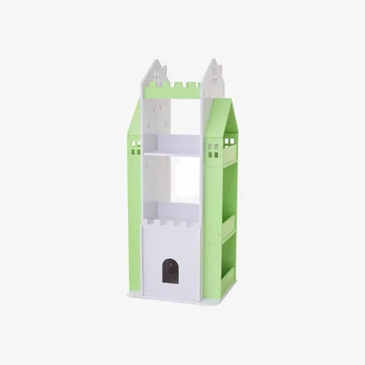 The Range 4-Tier Castle Kids Rotating Bookshelf - Green