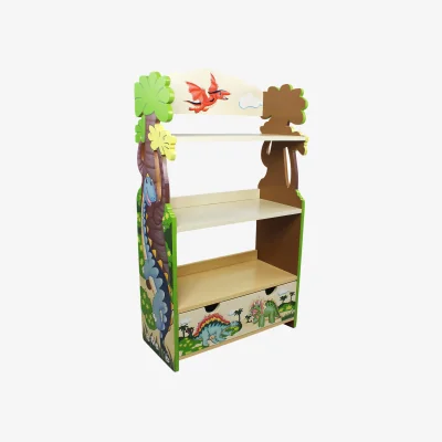 The Range Kids Wooden Bookcase Display Storage Dinosaur Kingdom - Green